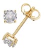 Aretes Redondo en Plata Esterlina Amarilla y Diamantes Éticos 0.10ct