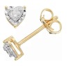 Aretes Corazón en Plata Esterlina Amarilla y Diamantes Éticos 0.10ct