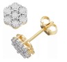 Aretes Flor en Plata Esterlina Amarillo y Diamantes Éticos 0.25ct