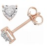 Aretes Corazón en Plata Esterlina Rosa y Diamantes Éticos 0.10ct