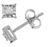 Aretes Cuadrado en Plata Esterlina y Diamantes Éticos 0.10ct