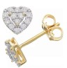 Aretes Corazón en Plata Esterlina Amarilla y Diamantes Éticos 0.25ct