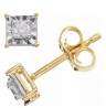 Aretes Cuadrado en Plata Esterlina Amarillo y Diamantes Éticos 0.10ct