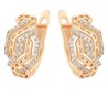 Aretes Con Cristales Diseño Grecas Oro 14k Laminado
