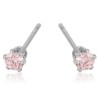 Broqueles Cristal Para Niña Oro 18k Laminado 3 Mm Rosa