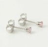 Broqueles Cristal Para Niña Oro 18k Laminado 3 Mm Rosa