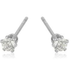 Broqueles Cristal Para Niña Oro 18k Laminado 3 Mm Blanco