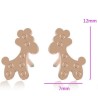 Aretes Broqueles Jirafa Para Niña Oro 14k Laminado Bolita