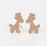 Aretes Broqueles Jirafa Para Niña Oro 14k Laminado Bolita