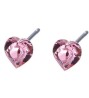Broqueles Corazón De Cristales 5 Mm Oro 18k Laminado Rosa