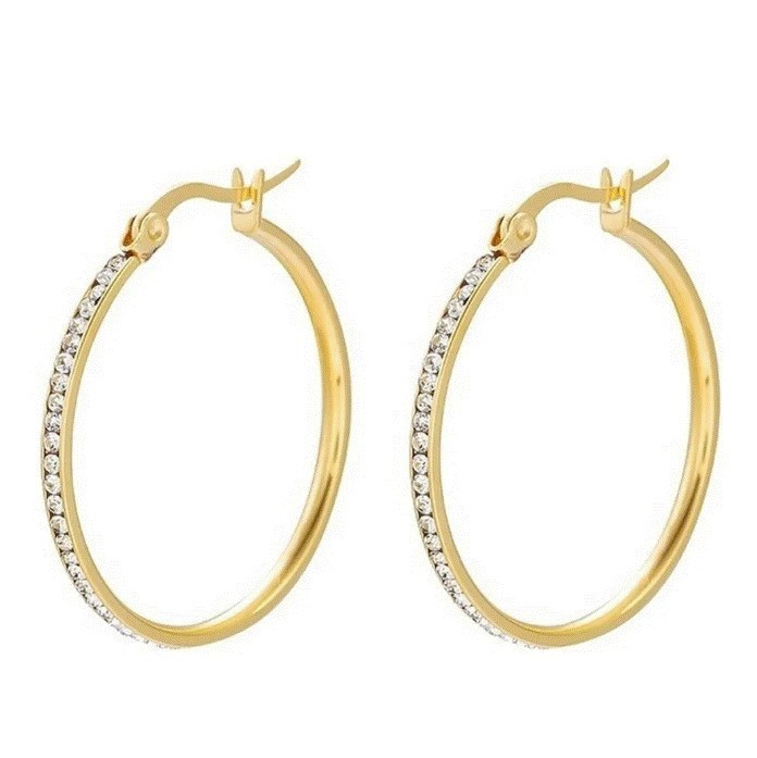Hermosas Arracadas Oro 24k Laminado Brillantes Cristal Dorado