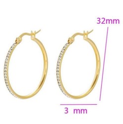 Hermosas Arracadas Oro 24k Laminado Brillantes Cristal Dorado