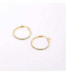 Hermosas Arracadas Oro 24k Laminado Brillantes Cristal Dorado