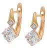 Finos Aretes Dama Con Cristal Austriaco Oro 14k Laminado