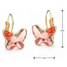 Aretes Mariposa De Cristales Oro 18k Laminado Rosa