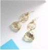 Aretes Cristal Y Perlas Mariposa Oro 14k Laminado Dorado