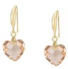 Aretes Corazon Cristal Cristal Oro 14k Laminado Café Color