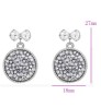 Aretes Cristal Diamante Moño Colagntes Oro 14k Laminado Blanco