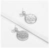 Aretes Cristal Diamante Moño Colagntes Oro 14k Laminado Blanco