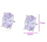 Aretes Broquel Cristal Lavanda Cabujon Oro 14k Laminado