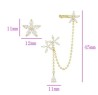 Aretes Margarita Cristal Trepadores Clip Oro Laminado