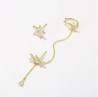 Aretes Margarita Cristal Trepadores Clip Oro Laminado
