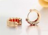 Aretes Arracadas Cristal Rubo O Zafiro Oro 14k Laminado Rojo