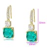 Aretes Esmerlada Y Cristal Colgantes Oro 14k Laminado
