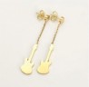 Aretes Pendientes Guitarra Eléctrica Oro 14k Laminado