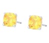 Aretes Broquel Cristal Citrino Oro 14k Laminado