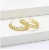 Medias Arracadas Eslabones Con Cristales Oro 14k Laminado