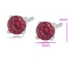 Aretes Broquel Rubí Uñas Clásicos Oro 14k Laminado