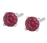 Aretes Broquel Rubí Uñas Clásicos Oro 14k Laminado