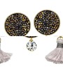 Aretes con Cristales Elements Y Borla Oro 18k Laminado