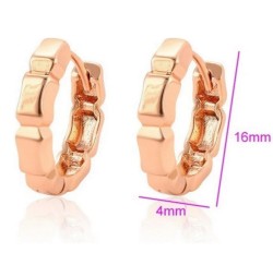 Aretes Arracadas Dama Pulidas Oro Rosa 18k Laminado