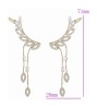 Aretes Alas Trepadores Cuff Cristal Oro 14k Laminado