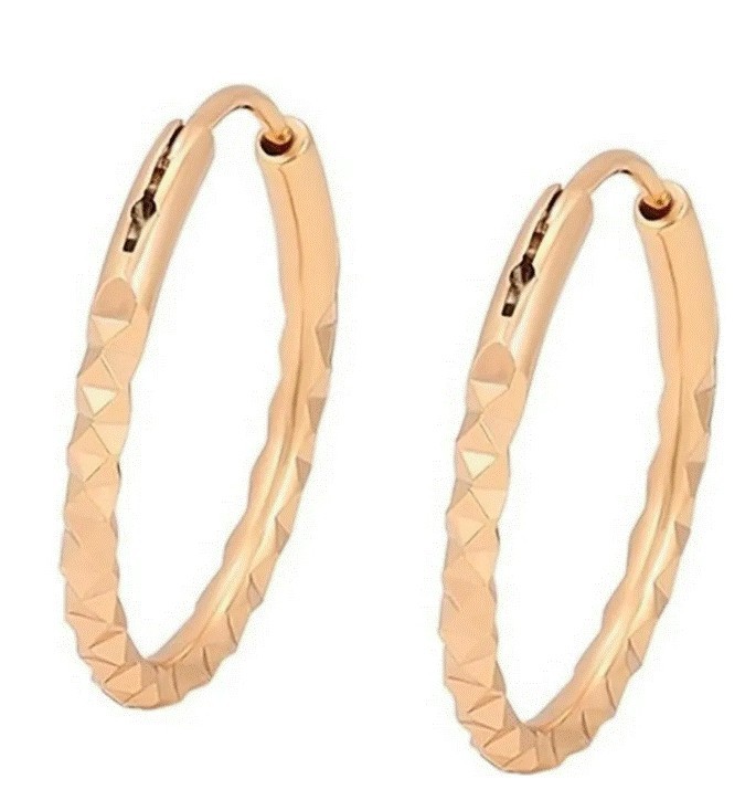 Arracadas Facetadas Diamantadas Niña Oro 18k Laminado