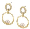 Aretes Dama Perla Cultivada Y Cristal Oro 14k Laminado