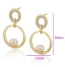 Aretes Dama Perla Cultivada Y Cristal Oro 14k Laminado