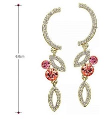 Aretes Con Brillantes Cristal Oro 14k Laminado