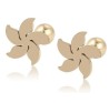 Aretes Broqueles Sol Lisos Niña Oro 14k Laminado Bolita