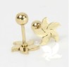 Aretes Broqueles Sol Lisos Niña Oro 14k Laminado Bolita