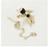 Aretes Astronauta Estrellas Cristal Oro 14k Laminado