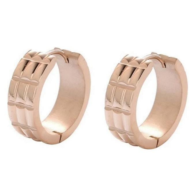 Arracadas Huggies Facetadas Oro Rosa 18k Laminado