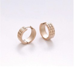 Arracadas Huggies Facetadas Oro Rosa 18k Laminado