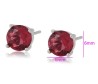 Aretes Broqueles Rubí Oro Blanco 14k Laminado
