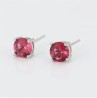 Aretes Broqueles Rubí Oro Blanco 14k Laminado