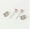 Broqueles Rubí Niña Bebé Oro Blanco 14k Laminado 3 Mm