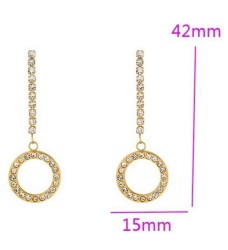 Aretes Blgari Cristal Diamante Oro 24k Laminado