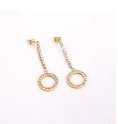 Aretes Blgari Cristal Diamante Oro 24k Laminado